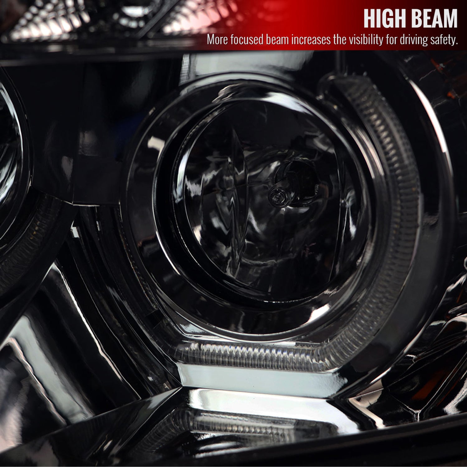 2007-2013 Chevy Silverado 1500 2500HD 3500HD Headlights LED Chrome Smoke