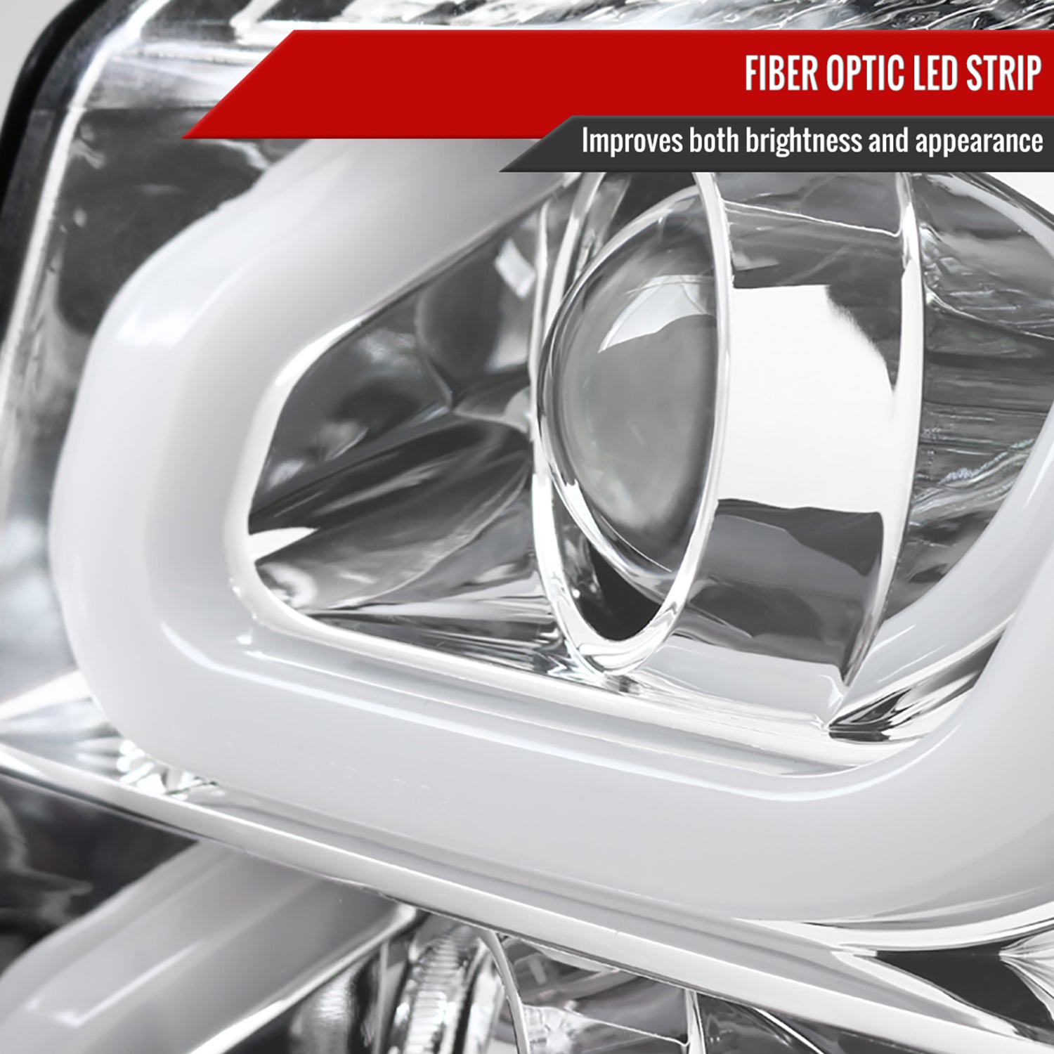 2015-2020 GMC Yukon/Yukon XL LED U-Bar Projector Headlights Chrome/Clear Lens