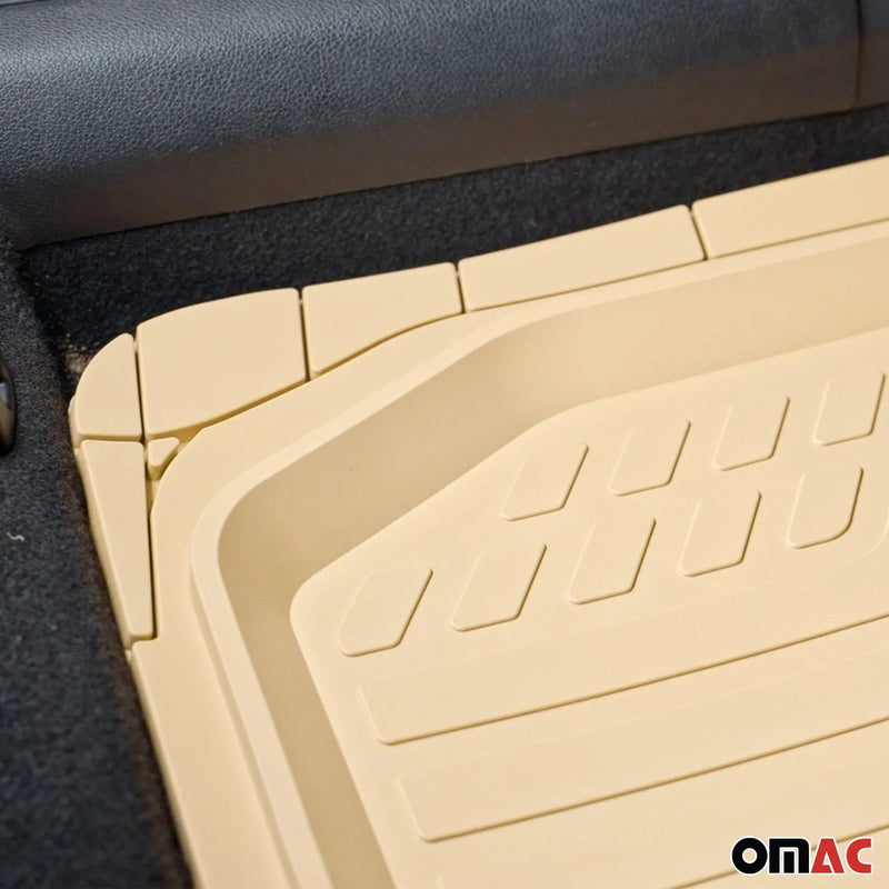 Dodge Heavy Duty Trim to fit Floor Mats Liner Tan All Weather 4Pcs