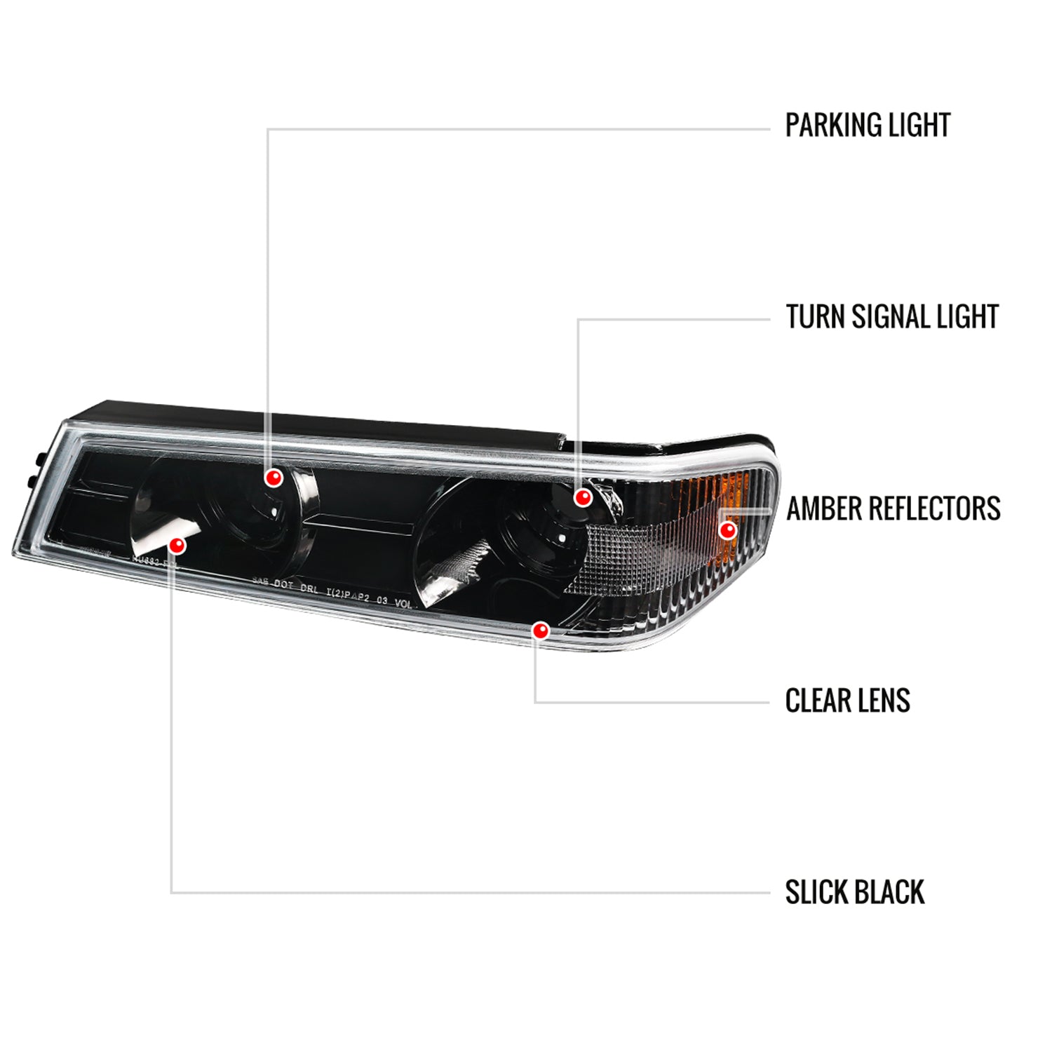 2004-2012 Chevy Colorado GMC Canyon Dual Halo Headlights&Corner Lights Pair