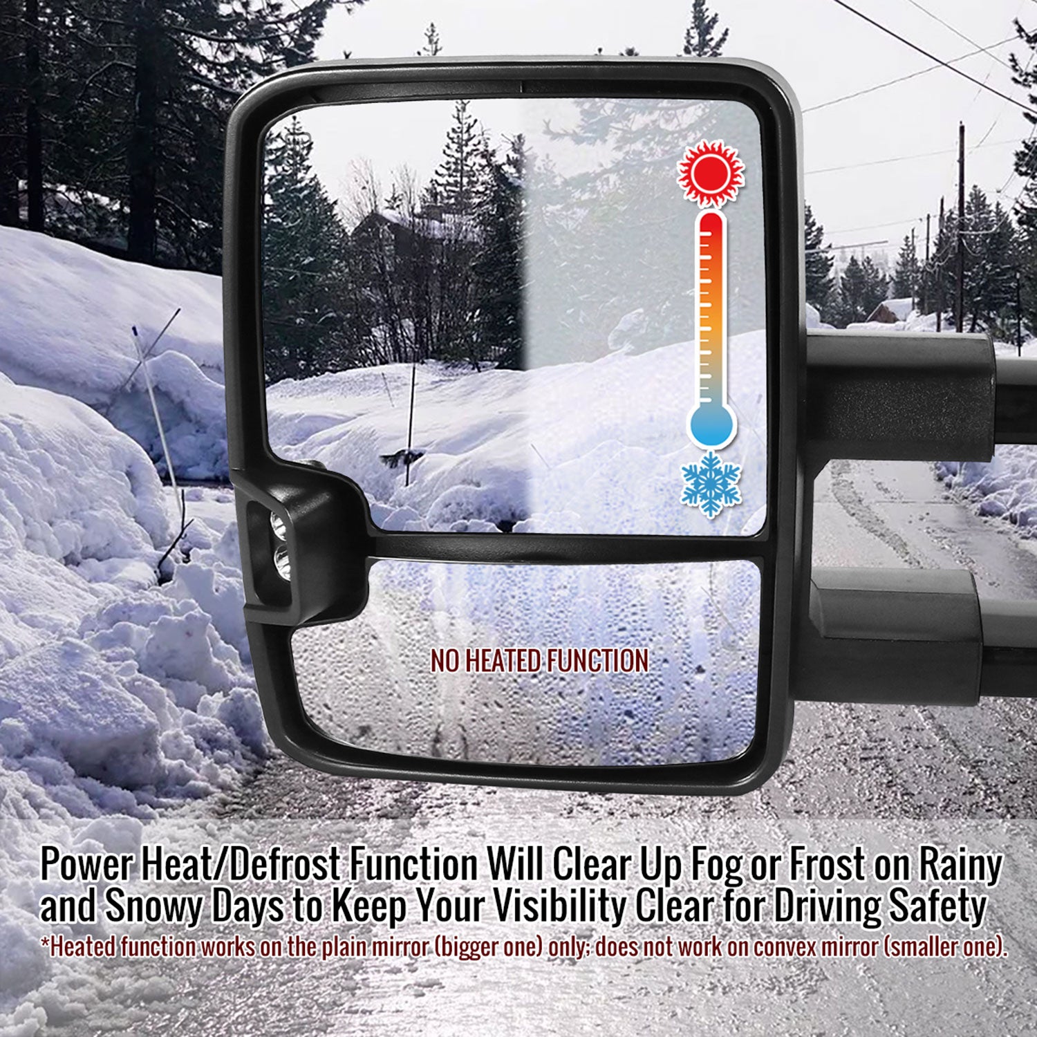 2014-2016 Chevy Silverado/Sierra Heated ATS Manual Chrome Towing Mirrors Smoke