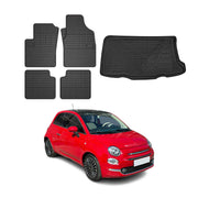 2012-2019 Fiat 500 Floor Mats & Cargo Liner Full Set All Weather Black