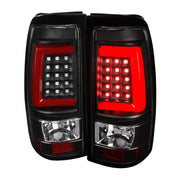 1999-2002 Chevy Silverado/ 99-2006 GMC Sierra Red Bar LED Tail Lights - G2 Black