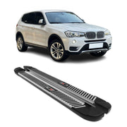 2011-2017 BMW X3 F25 Running Boards Side Steps Silver & Black