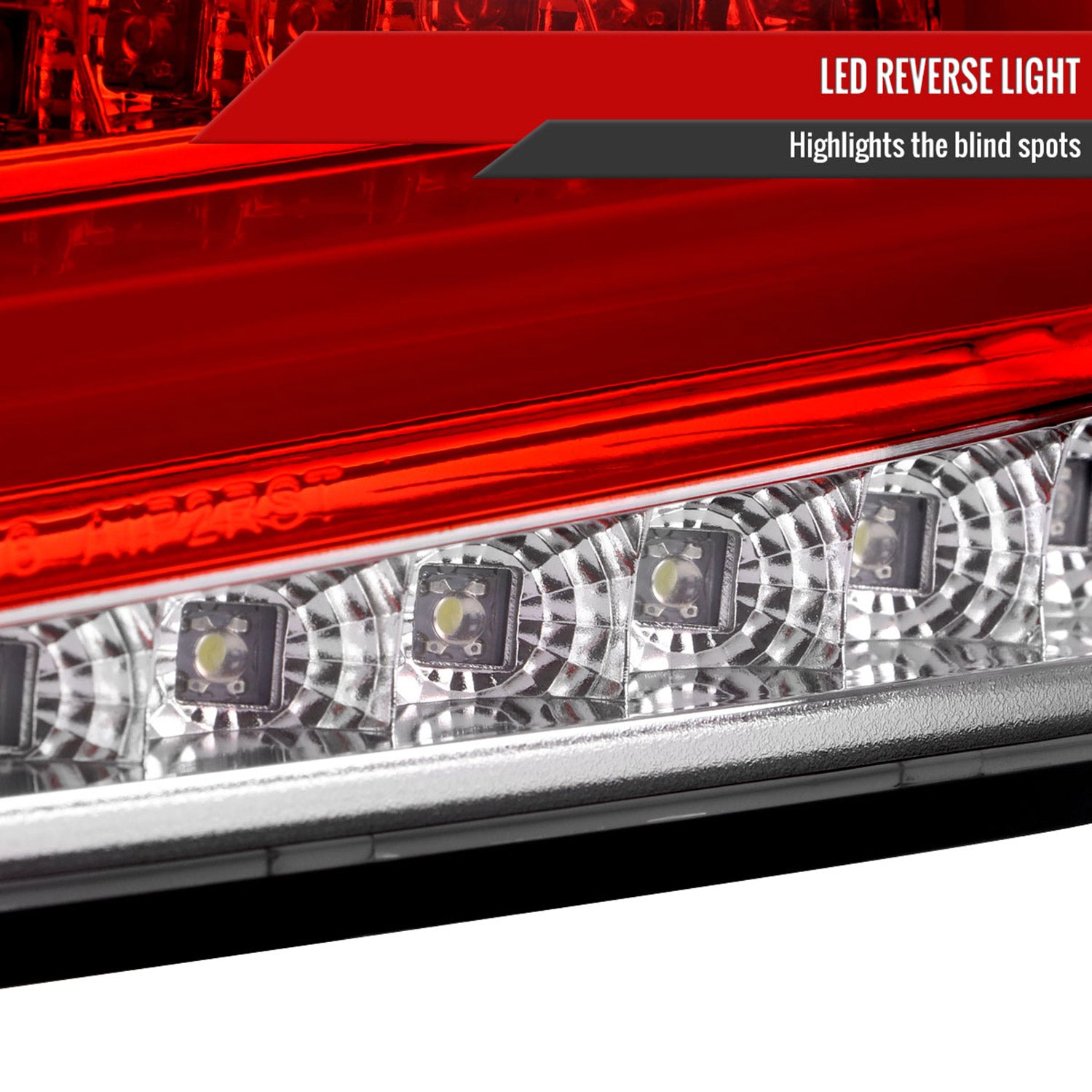 2008-2014 Subaru Impreza WRX/STI LED Bar Turn Signal Tail Lights Chrome/Red