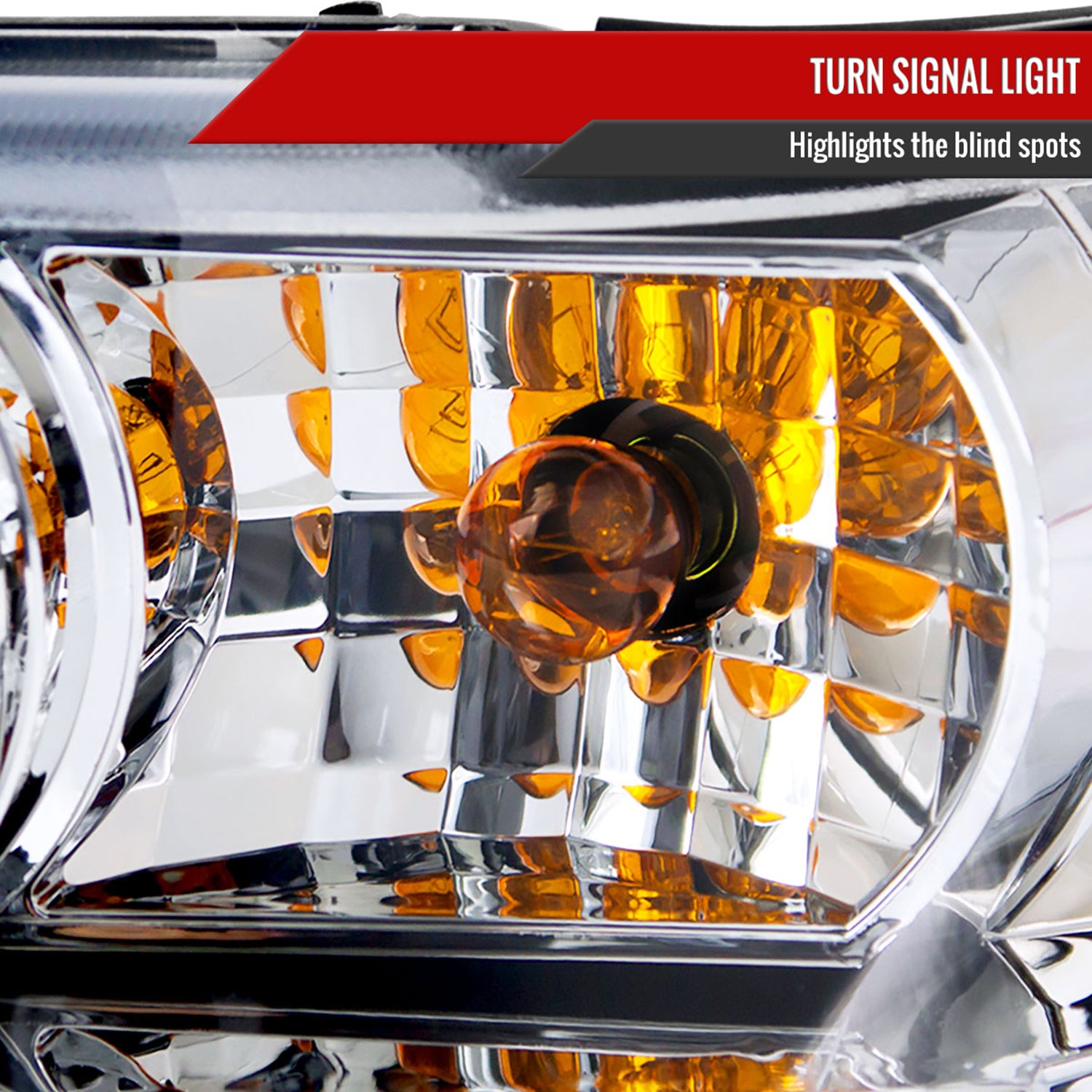 1998-2011 Ford Crown Victoria Projector Headlights LED Light Strip Chrome