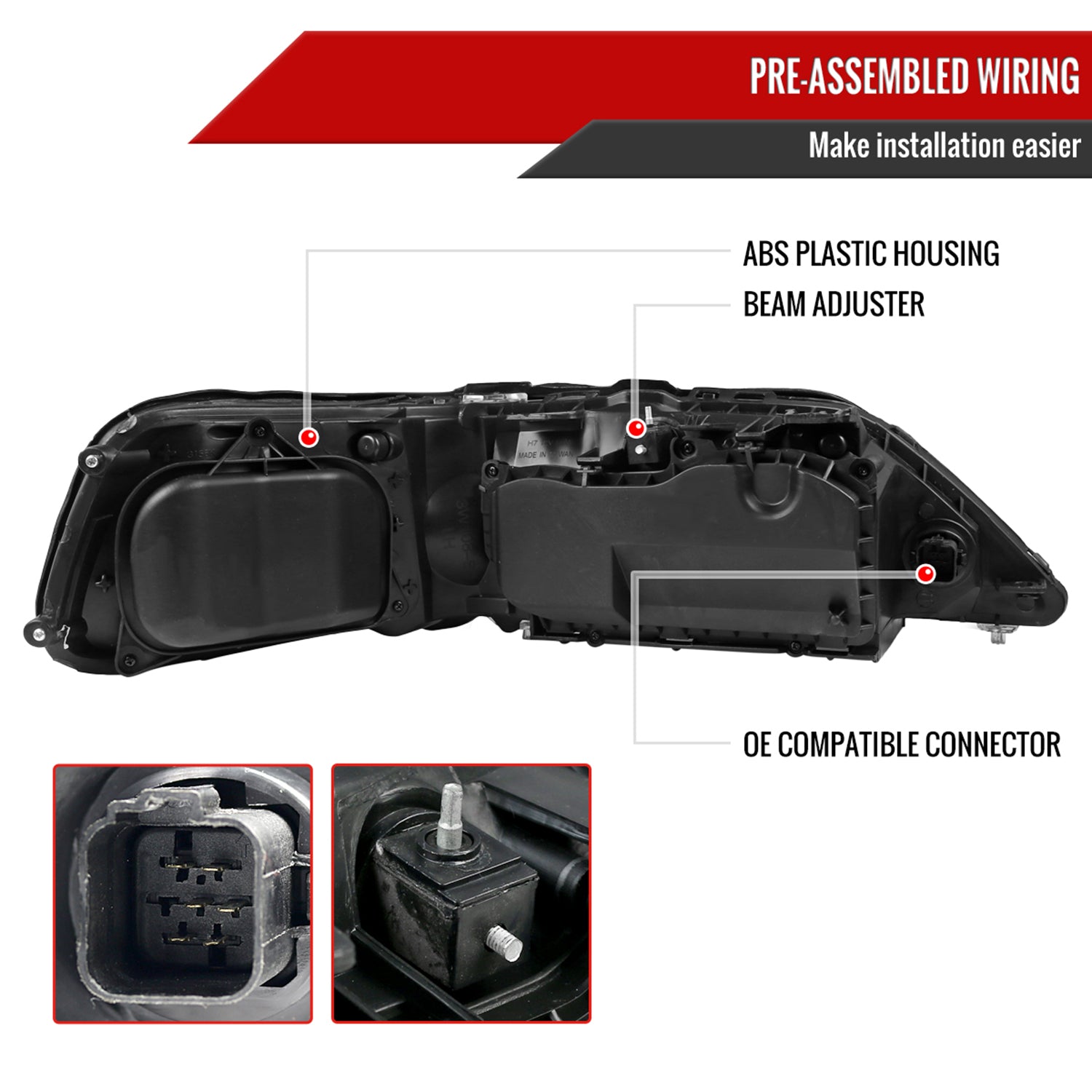 2005-2011 Lincoln Town Car Factory Style Headlights Chrome/Clear Lens