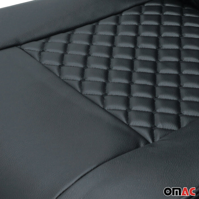 Leather Car Seat Covers Protector for Mercedes Metris 2016-2024 Black 2+1