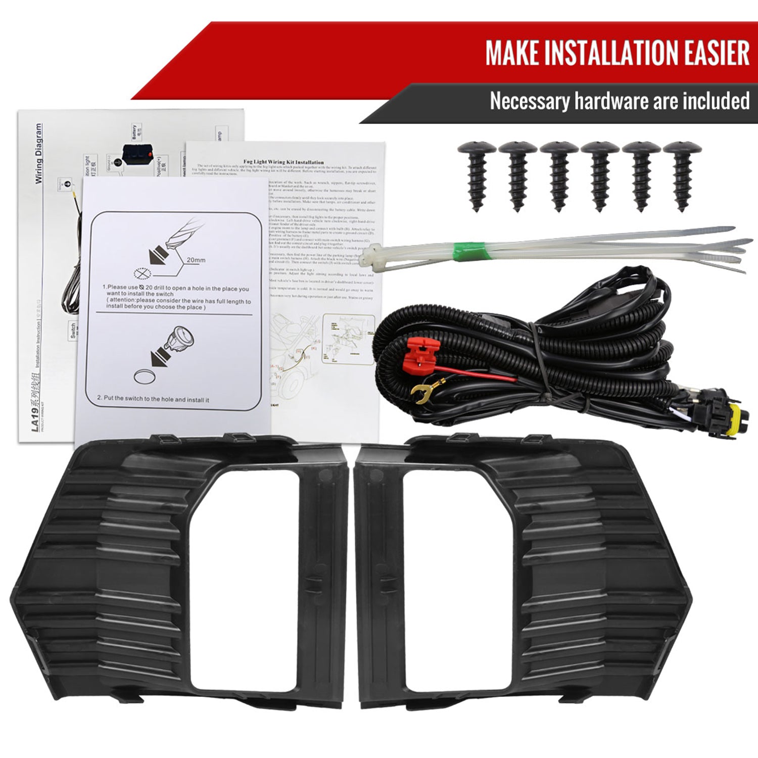 2021-2023 GMC Yukon/Yukon XL LED Fog Lights Kit Chrome Housing/Clear Lens