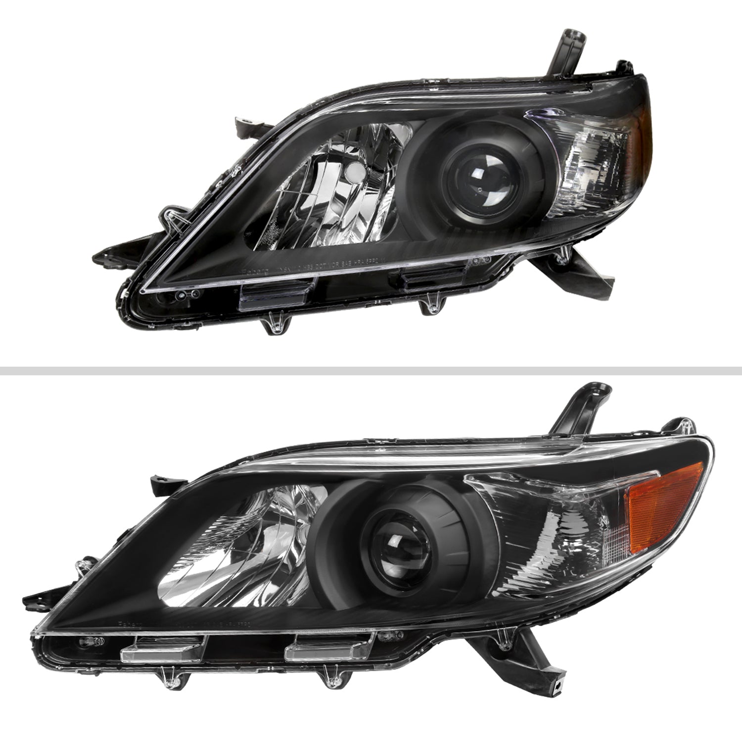 2011-2020 Toyota Sienna Projector Headlights Matte Black Housing/Clear Lens