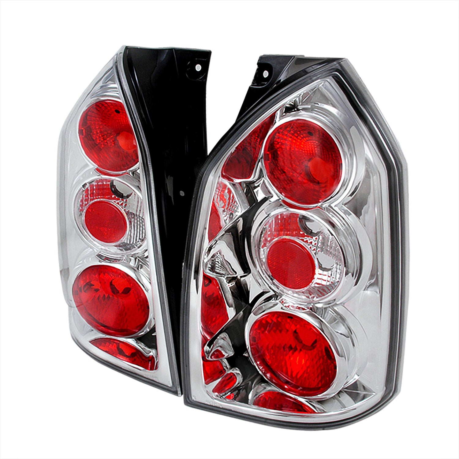 2004-2009 Hyundai Tucson Tail Lights Chrome Housing/Clear Lens