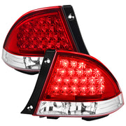 2001-2005 Lexus IS300 LED Tail Lights Chrome Housing/Red Clear Lens
