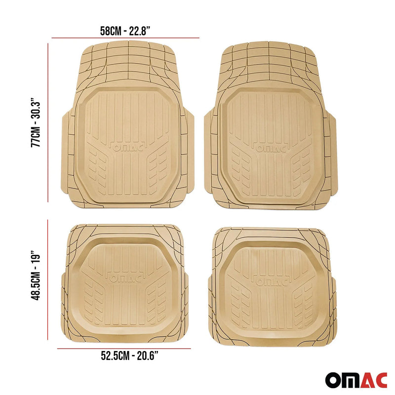 Nissan Heavy Duty Trim to fit Floor Mats Liner Tan All Weather 4Pcs