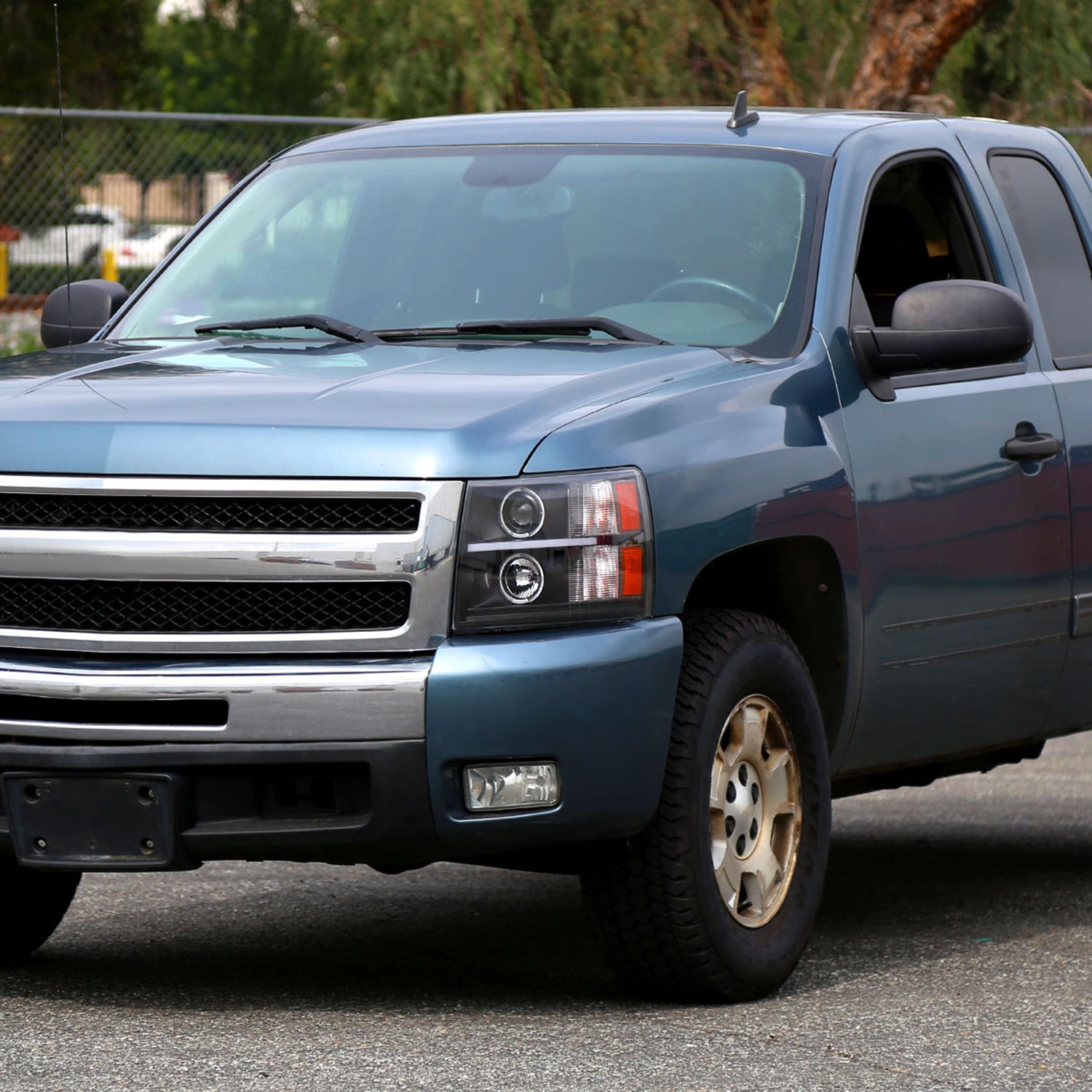 2007-2013 Chevy Silverado 1500 2500HD 3500HD Dual Halo LED Headlights Black