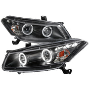 2008-2012 Honda Accord Coupe Dual Halo Projector Headlights Matte Black/Clear