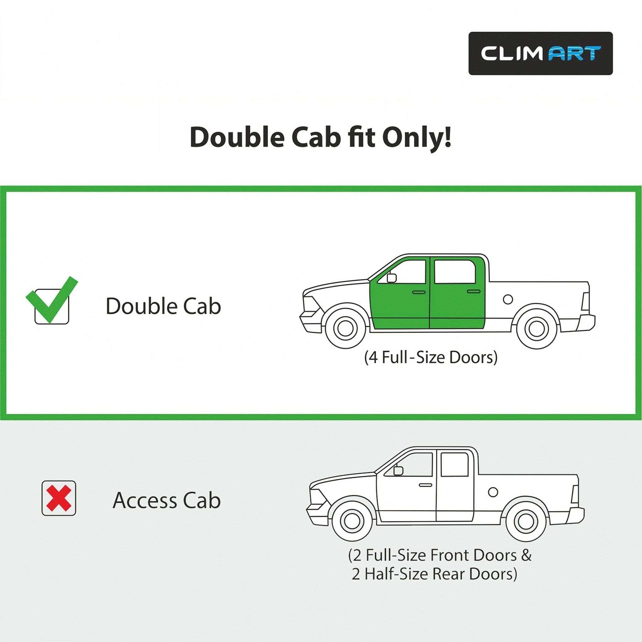 Clim Art Wind Deflectors for Toyota Tacoma Double Cab 2024-2026 Smoke Dark 4Pcs