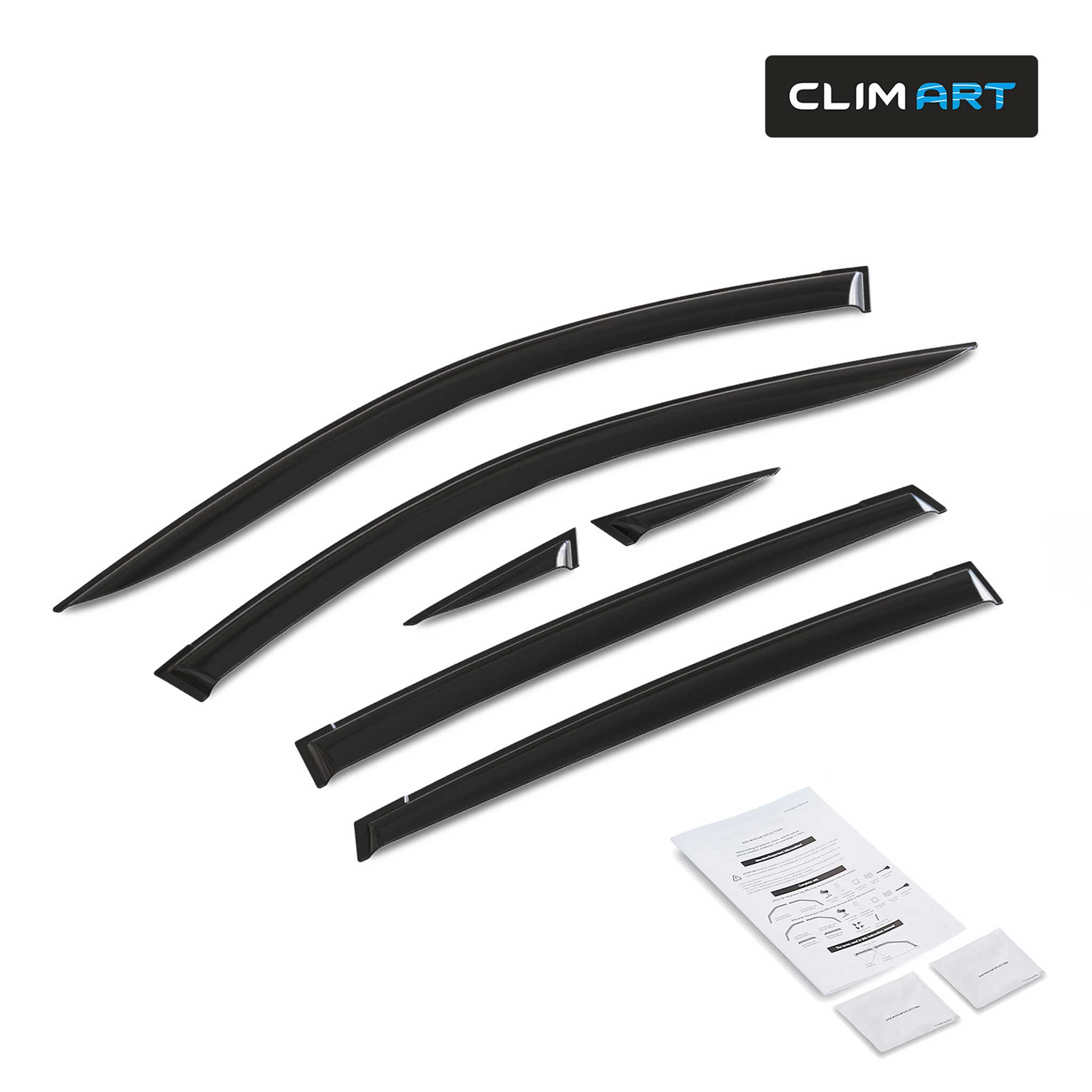 Clim Art Wind Deflectors for Subaru XV Crosstrek 2024-2026 Tape-On Dark Smoke 6x