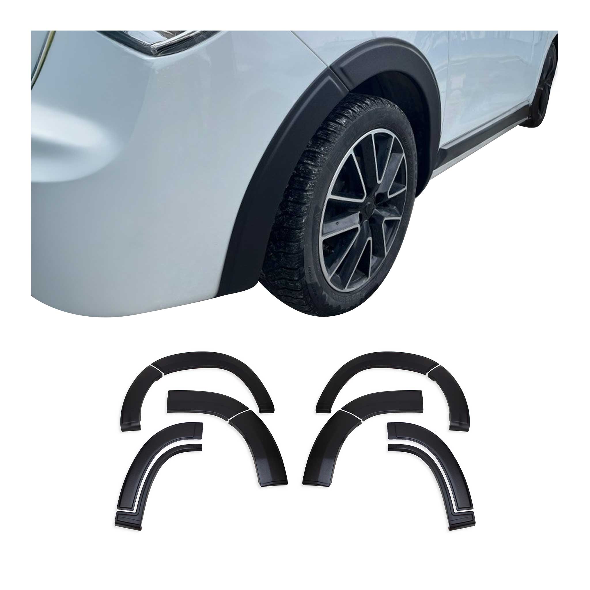 Fender Flares Wheel Protector for RAM ProMaster 2023-2026 Black 12 Pcs