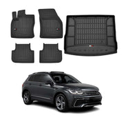 2018-2024 VW Tiguan Premium Floor Mats & Cargo Liner Full Set All Weather Heavy Duty Black