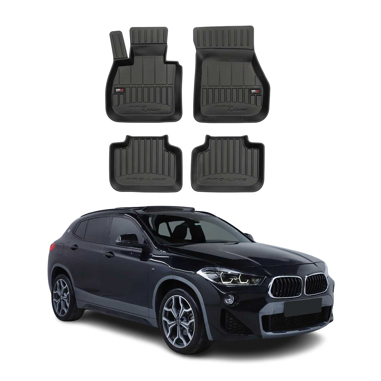2018-2023 BMW X2 F39 Premium Floor Mats Liners Full Set All Weather Heavy Duty Black