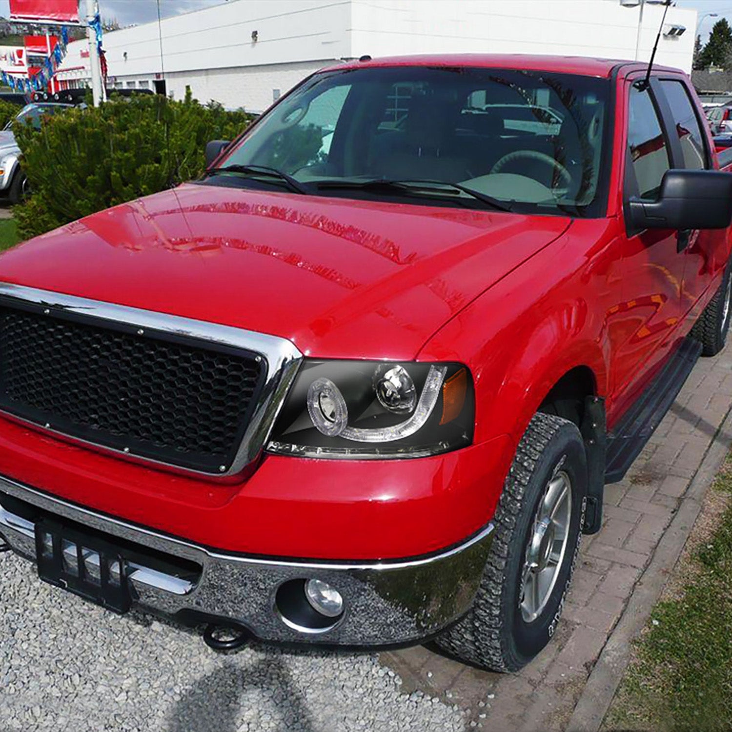 2004-2008 Ford F-150/ 06-2008 Lincoln Mark LT Halo Headlights LED& Signal Black