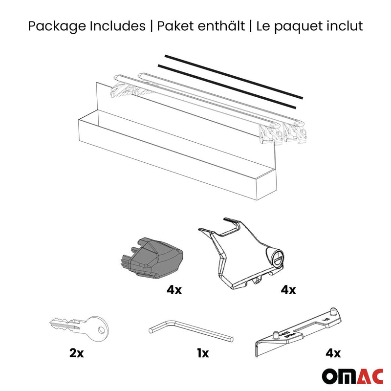 2019-2023 Audi e-tron Roof Rack Cross Bars Black