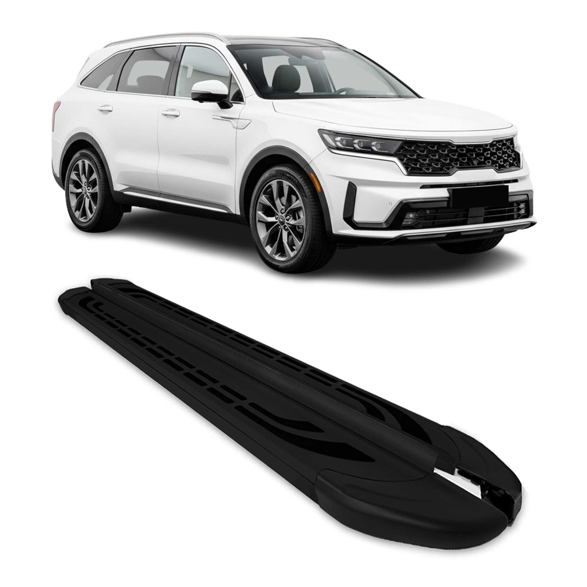 Nerf Bars Side Step Running Boards for Kia Sorento IV 2021-2023 Pre-FL Alu Black