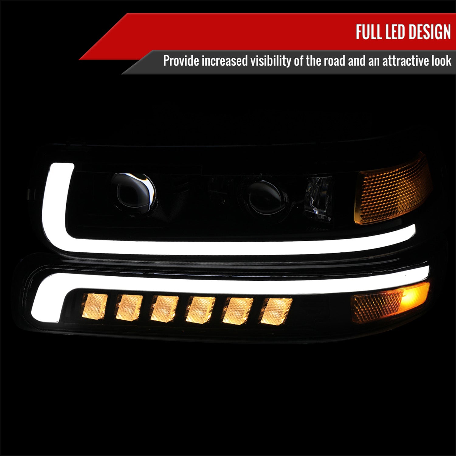 1999-2002 Chevy Silverado /Tahoe / Suburban LED DRL Headlights Bumper Lights