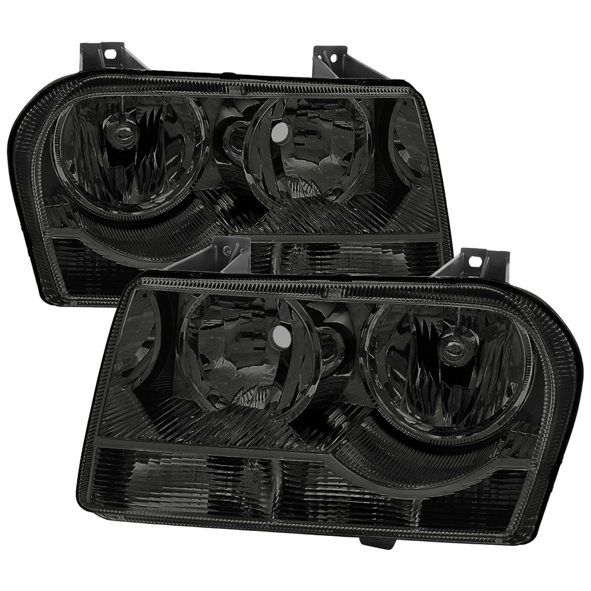 For Chrysler 300 2005-2010  Factory Style Headlights Chrome Housing Smoked Lens