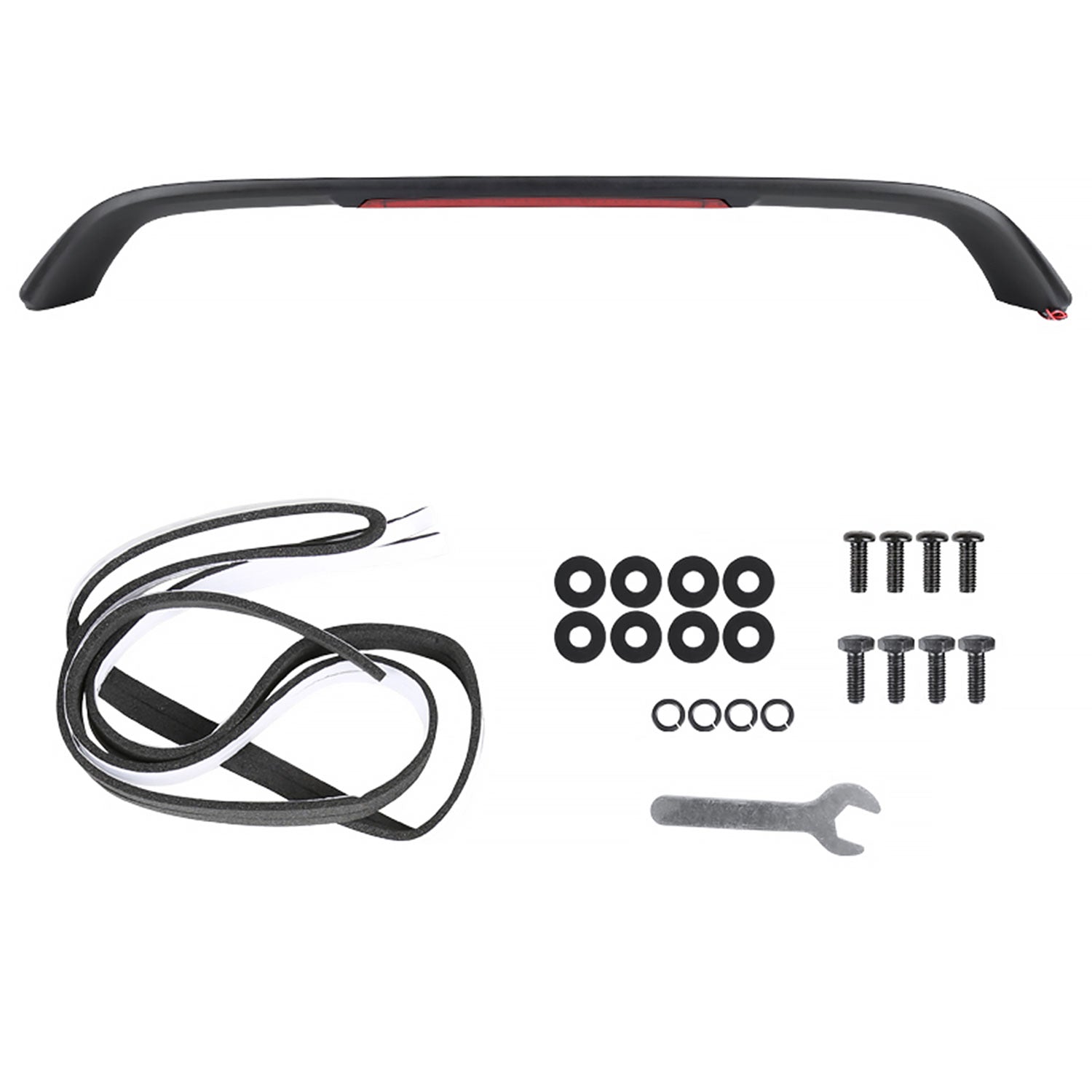 1996-2000 Honda Civic Coupe Matt Black Rear Spoiler Wing LED 3rd Brake Light