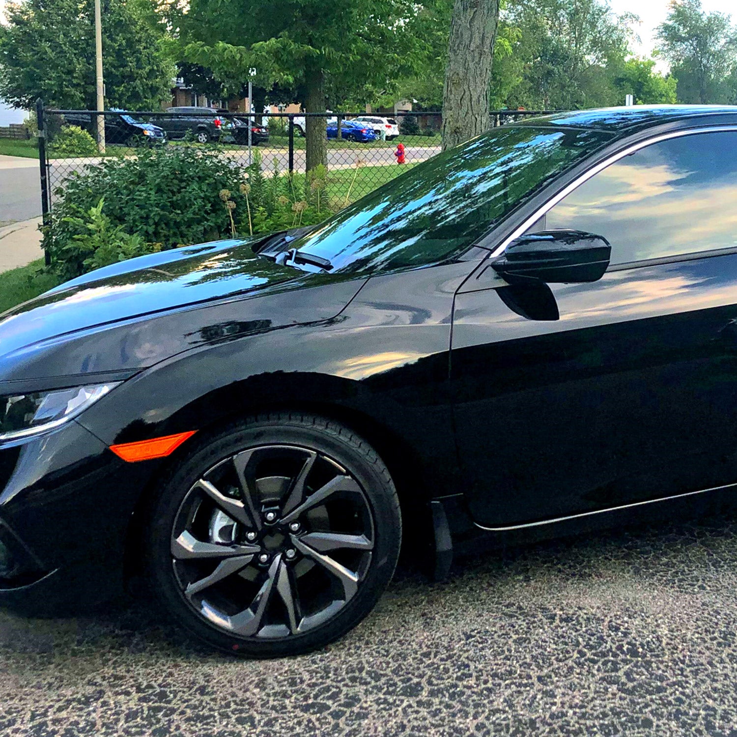 2016-2020 Honda Civic Driver/Left 3-Pin Glossy Black Adjustable Side Mirror