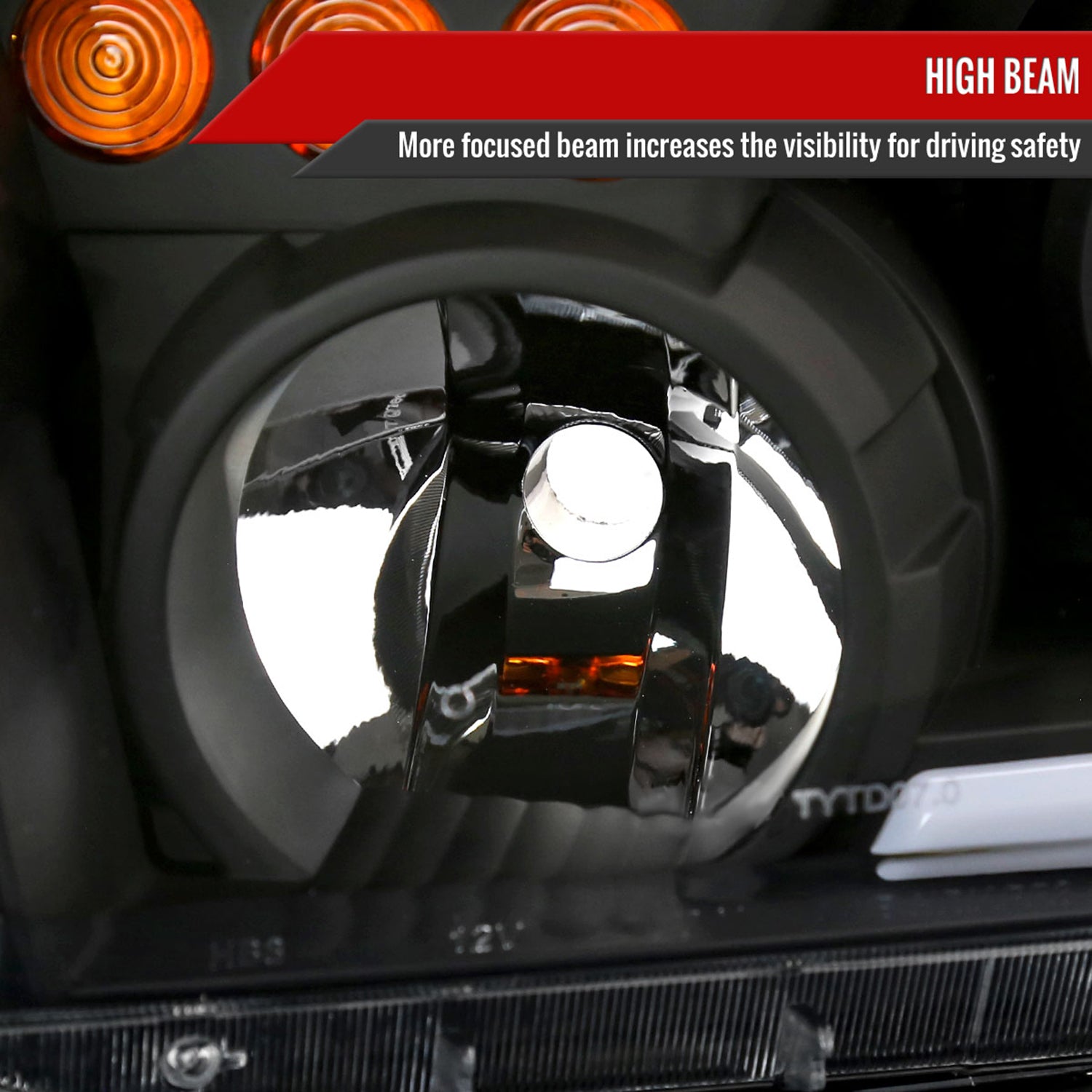 2007-2013 Toyota Tundra/Sequoia Retro LED Tube Headlights LED Signal Black