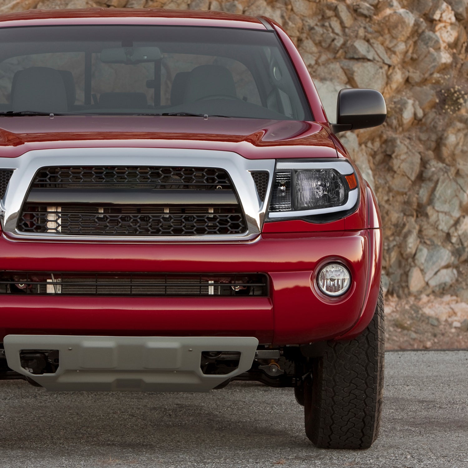 2005-2011 Toyota Tacoma LED Bar Factory Style Headlights Matte Black/Clear