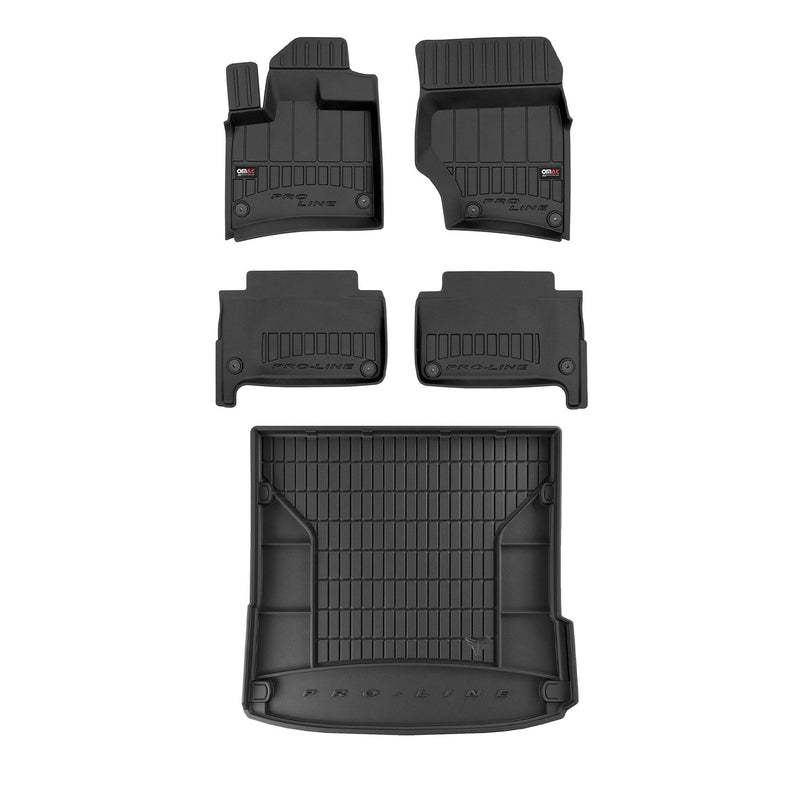 OMAC Premium Floor Mats & Cargo Liners for Audi Q7 2007-2015 Rubber Black 5 Pcs