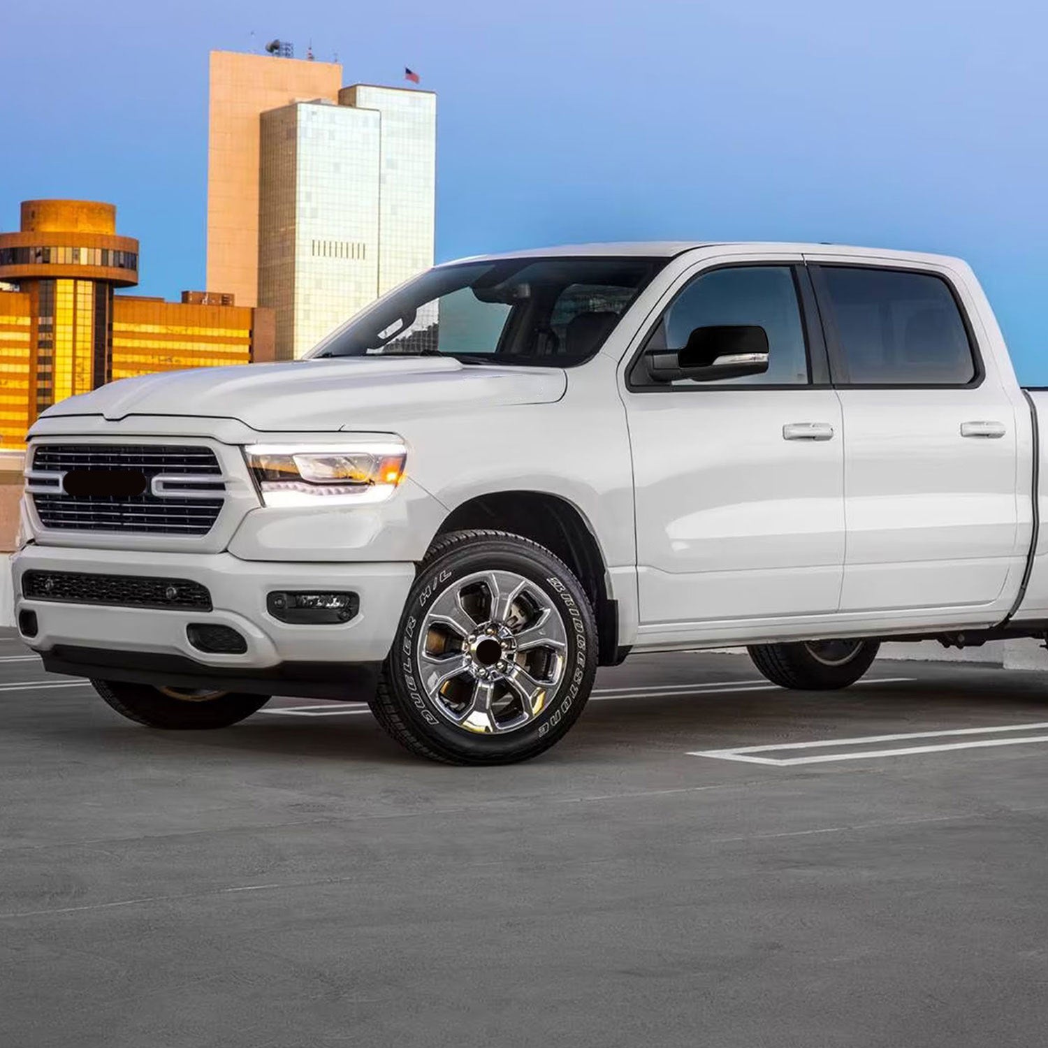 2019-2025 RAM RAM 1500 Mirror Cover Caps Gloss Black 2Pcs ABS Plastic