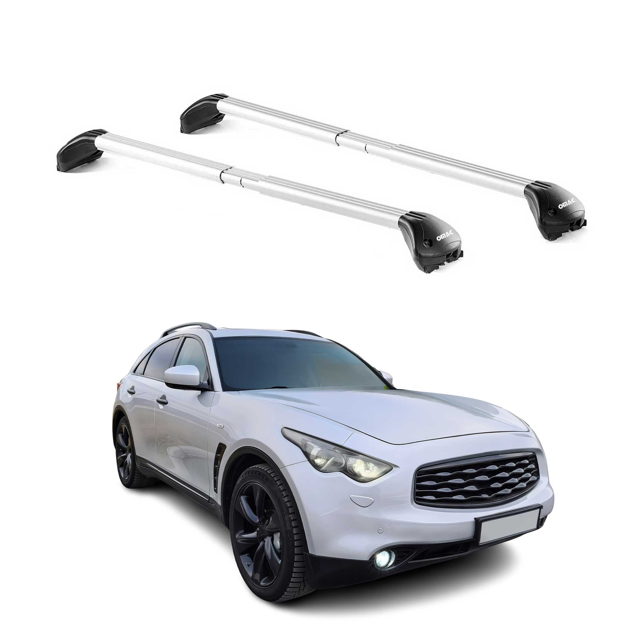2009-2013 Infiniti FX50 Roof Rack Cross Bars Silver