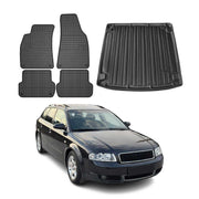 2002-2005 Audi A4 S4 Wagon Floor Mats & Cargo Liner Full Set All Weather Black