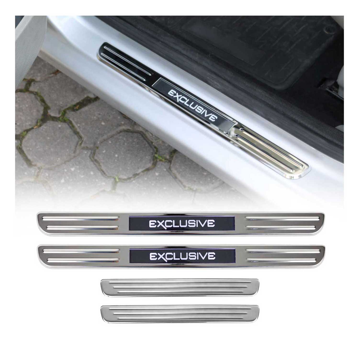 2018-2024 VW Tiguan Door Sill Scuff Plate Scratch Protector Exclusive Stainless Steel