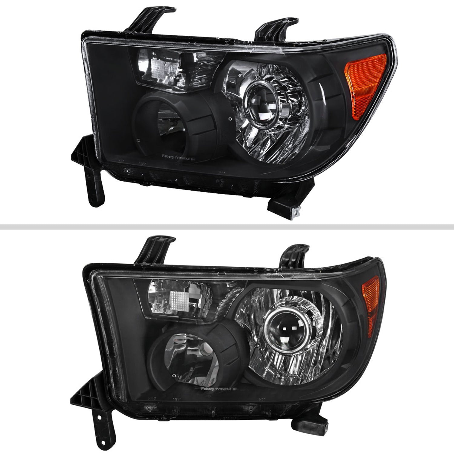 2007-2014 Toyota Tundra/Sequoia Retro Projector Headlights Matt Black/Clear