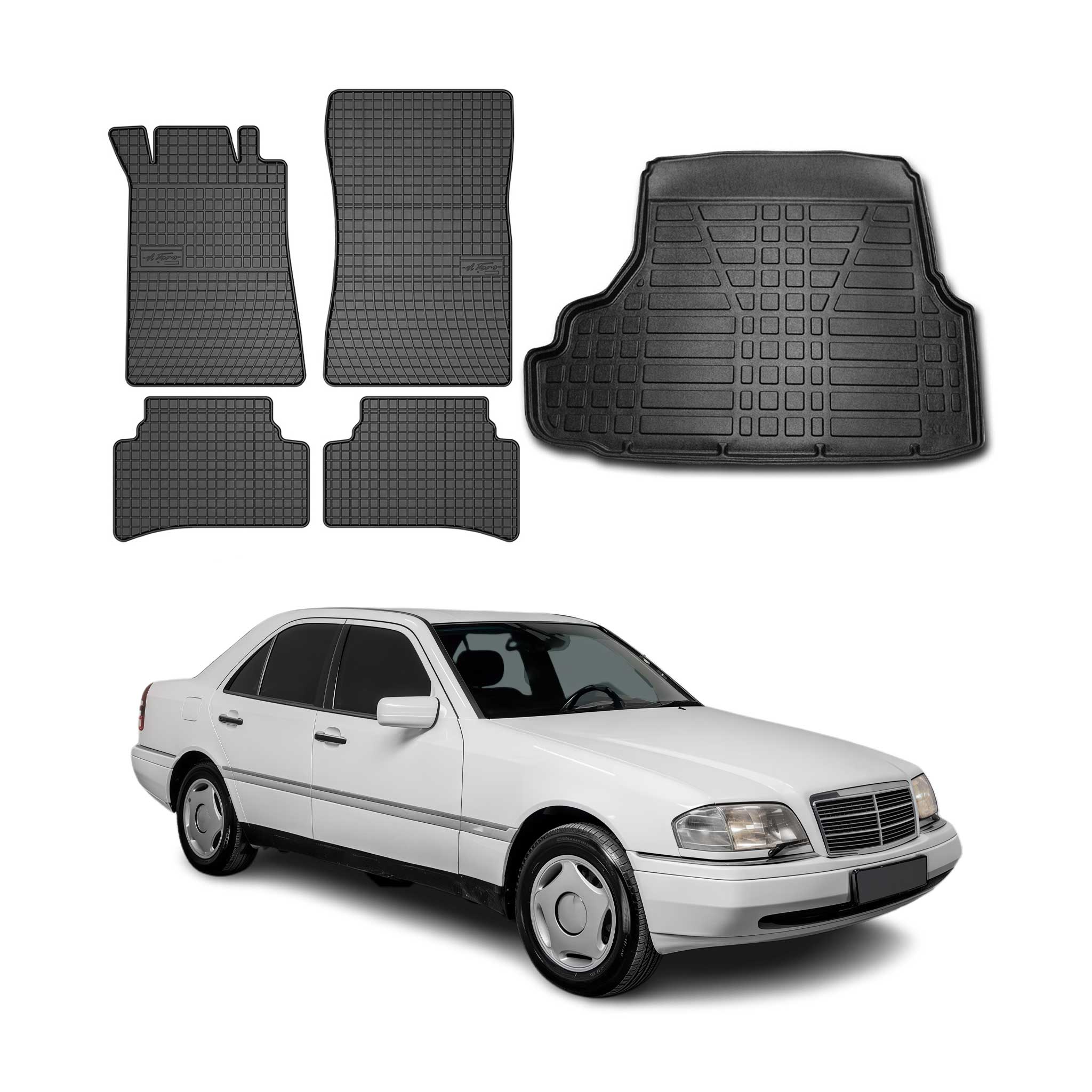 1995-2000 Mercedes C Class W202 Floor Mats & Cargo Liner Full Set All Weather