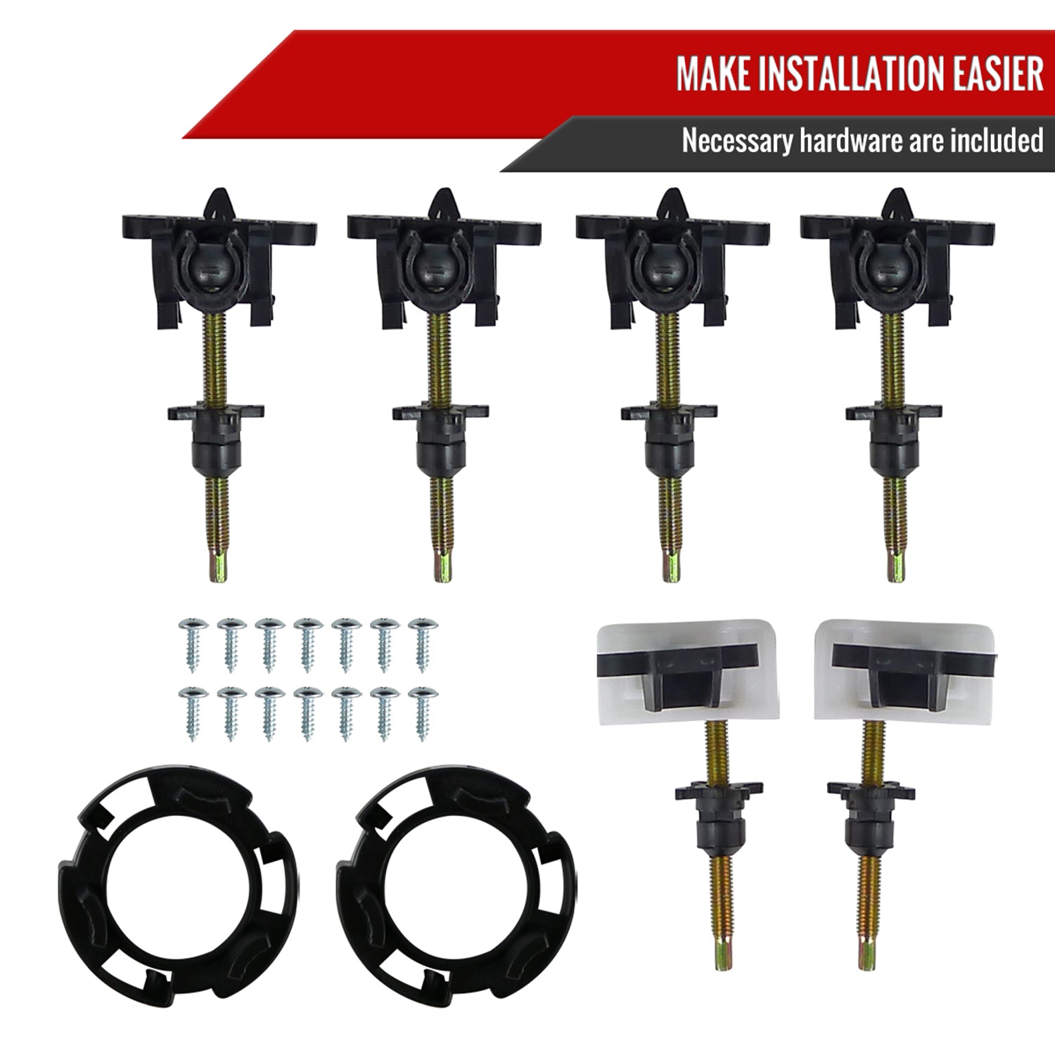 1994-1998 Ford Mustang 1PC Crystal Headlights w/Amber Reflectors Chrome/Smoke