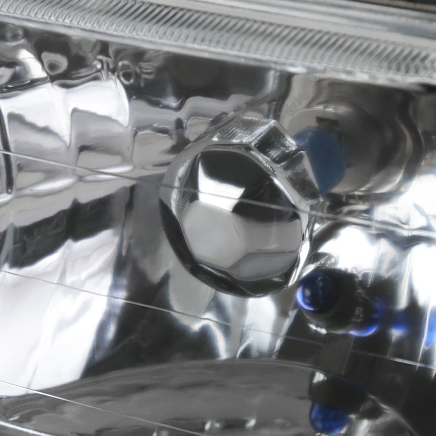 Universal 7"x6" H4 Crystal Headlights Chrome Housing/Glass Lens