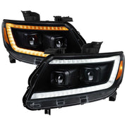 For Chevrolet Colorado 2015-2022 Headlights LED DRL Light Strip Turn Signal Side Marker Black Housing Clear Lens