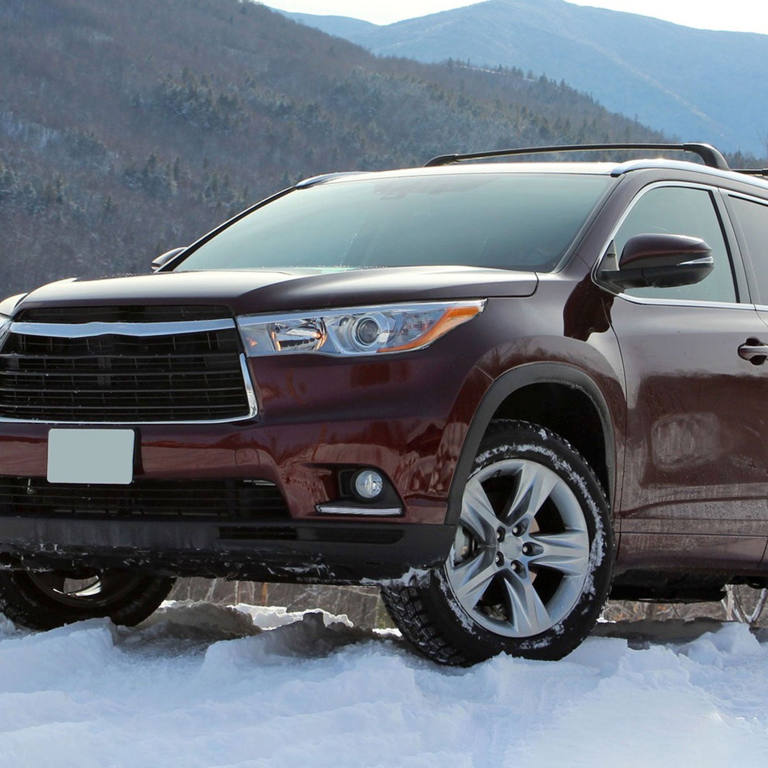 2014-2016 Toyota Highlander H16 Fog Lights Kit w/ LED Light Strip Chrome/Clear