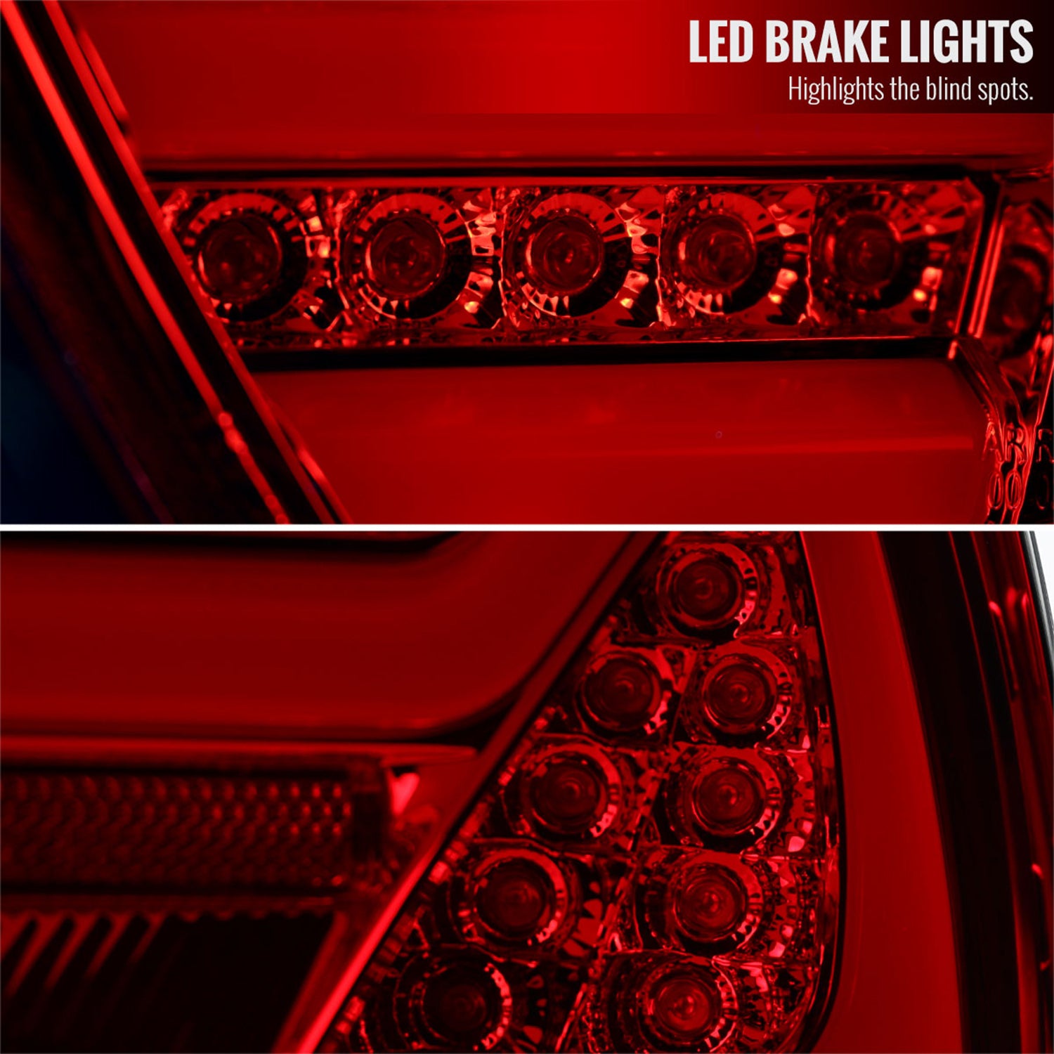 2006-2008 BMW E90 3 Series Sedan LED Tail Lights Chrome/Red Clear Lens