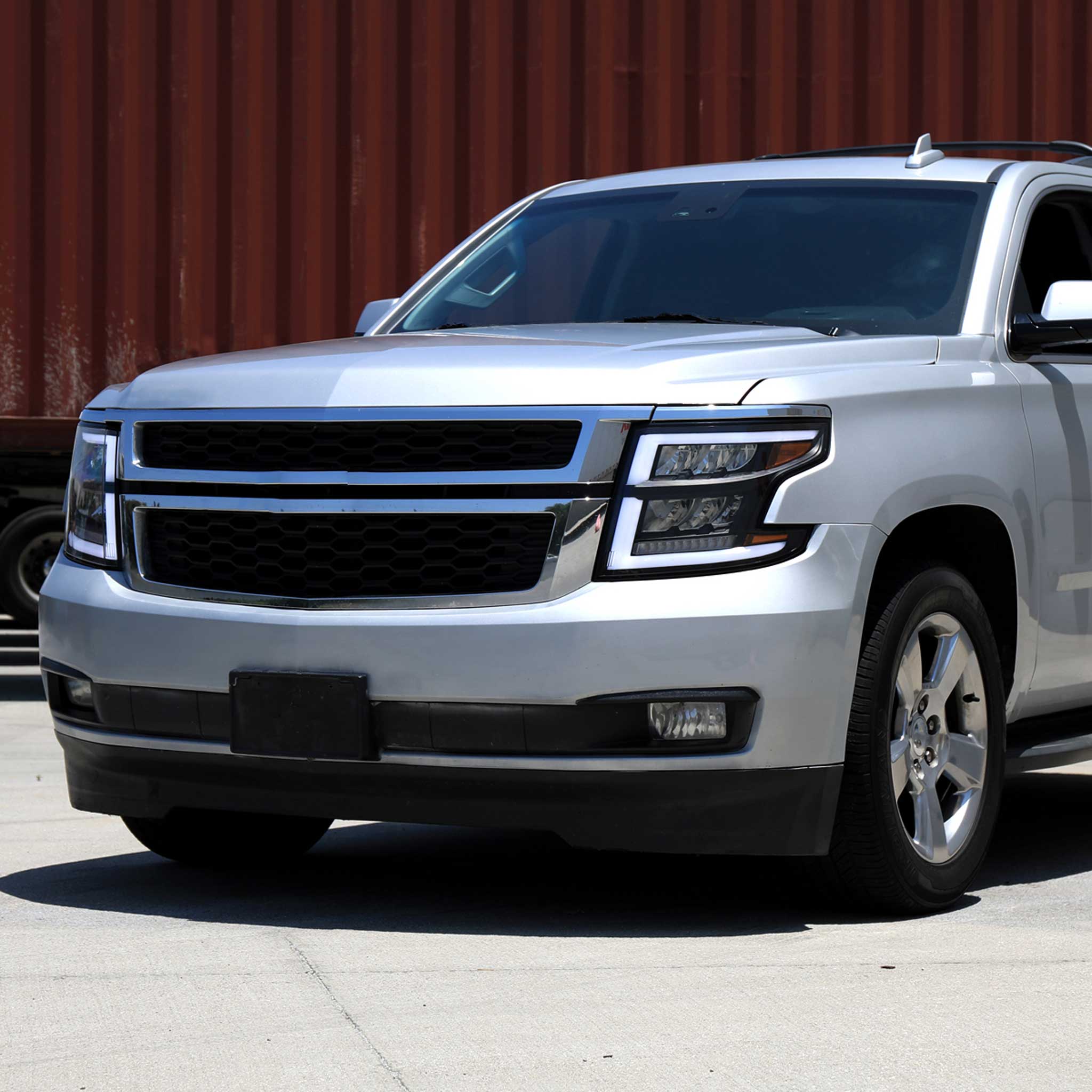 For Chevrolet Tahoe 2015-2020 Full LED DRL Sequential Headlights Matte Black Housing Clear Lens