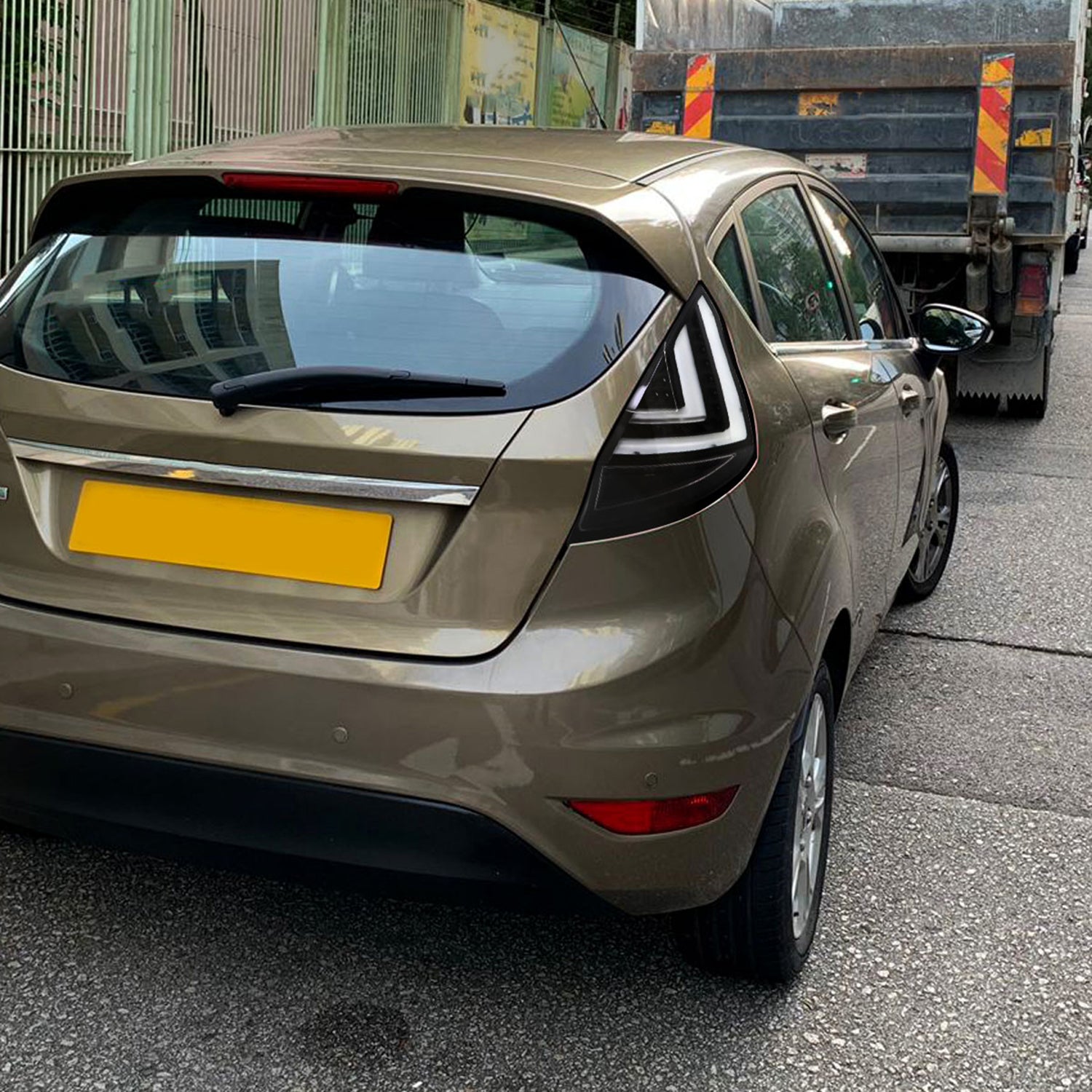 2014-2019 Ford Fiesta Hatchback LED Bar Tail Lights Matte Black/Clear Lens