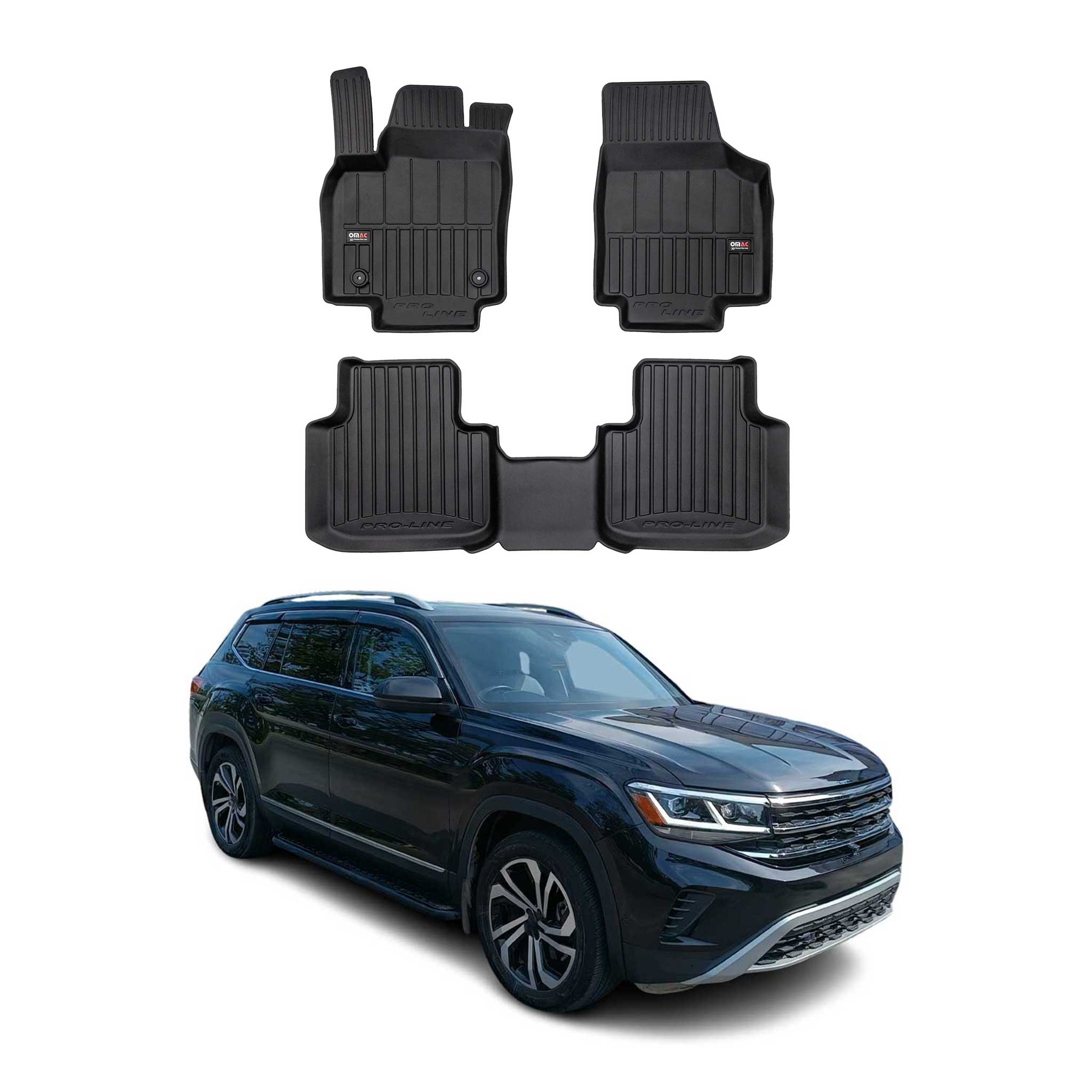 2020-2024 VW Atlas Cross Sport Premium Floor Mats Liners Full Set All Weather Heavy Duty