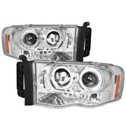 2002-2005 Dodge RAM 1500/ 03-2005 RAM 2500 3500 Dual Halo Headlights Chrome
