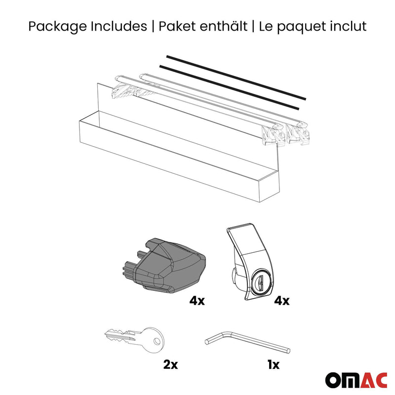 2008-2016 Volvo XC70 Roof Rack Cross Bars Black